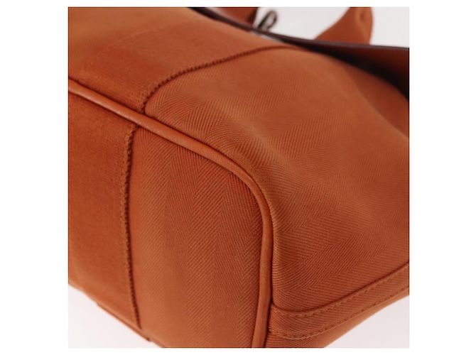 Hermès HERMES Valparaiso PM Tote Bag Canvas Leder Orange Silber Auth bs30510 - Ansicht 14