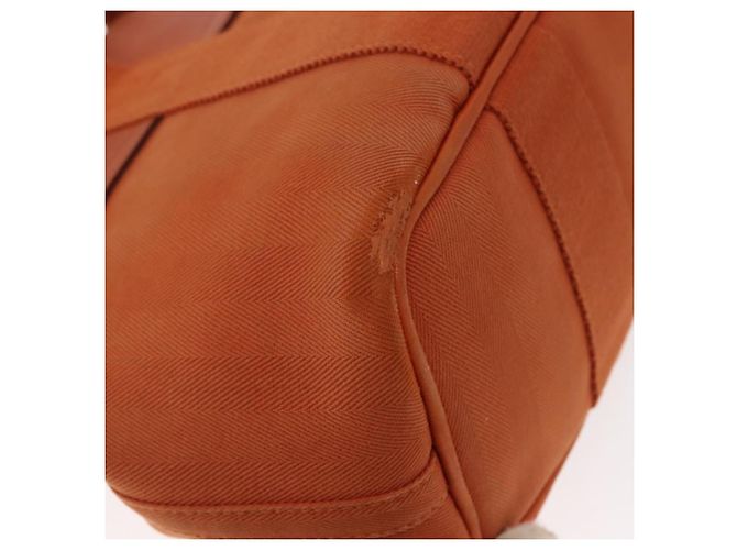 Hermès HERMES Valparaiso PM Tote Bag Canvas Leder Orange Silber Auth bs30510 - Ansicht 15