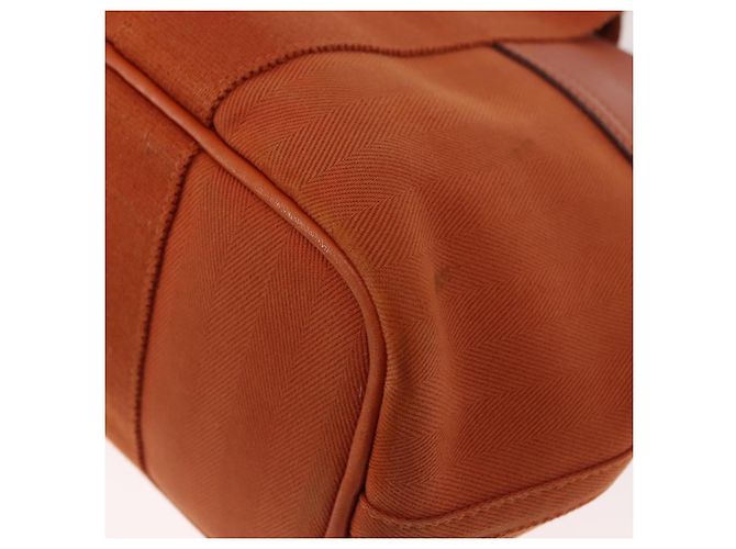 Hermès HERMES Valparaiso PM Tote Bag Canvas Leder Orange Silber Auth bs30510 - Ansicht 16