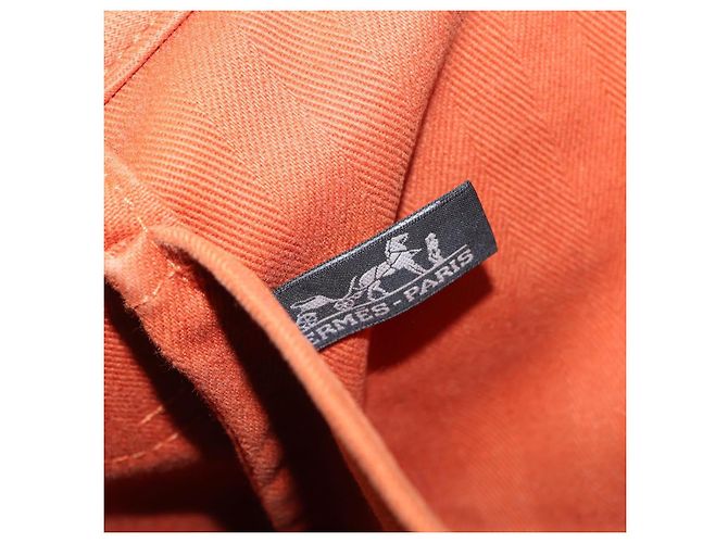 Hermès HERMES Valparaiso PM Tote Bag Canvas Leder Orange Silber Auth bs30510 - Ansicht 17