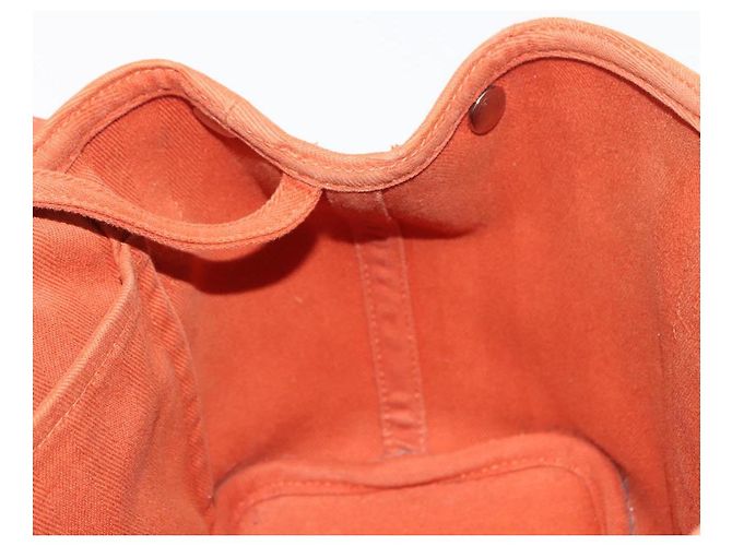 Hermès HERMES Valparaiso PM Tote Bag Canvas Leder Orange Silber Auth bs30510 - Ansicht 18