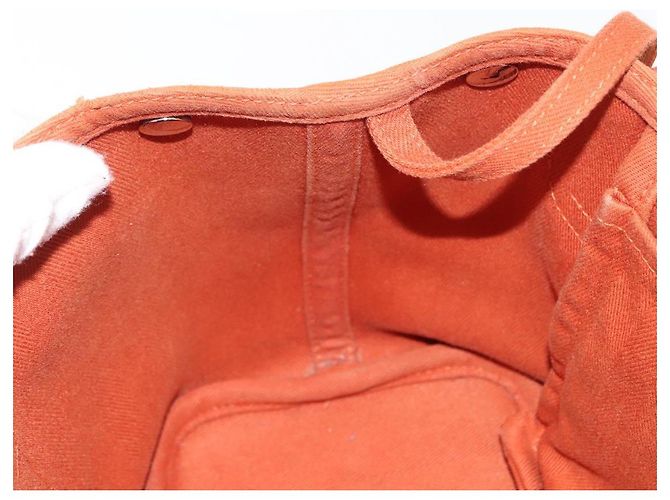Hermès HERMES Valparaiso PM Tote Bag Canvas Leder Orange Silber Auth bs30510 - Ansicht 19
