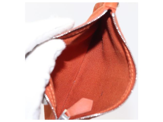 Hermès HERMES Valparaiso PM Tote Bag Canvas Leder Orange Silber Auth bs30510 - Ansicht 22