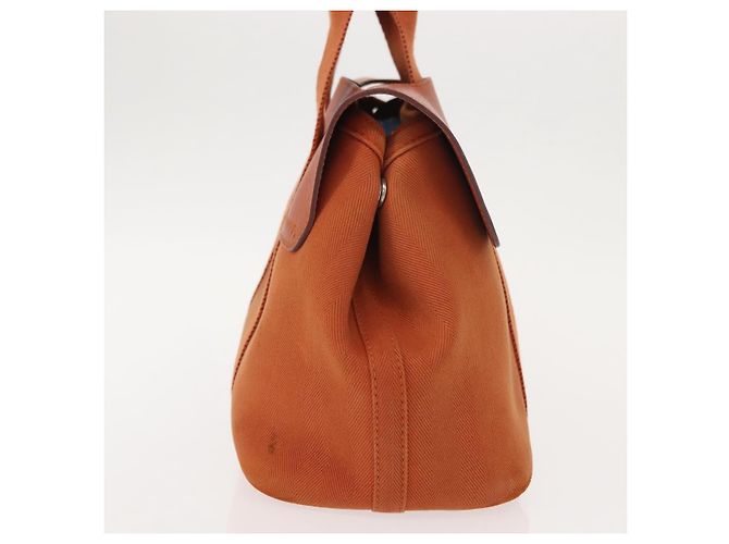 Hermès HERMES Valparaiso PM Tote Bag Canvas Leder Orange Silber Auth bs30510 - Ansicht 4
