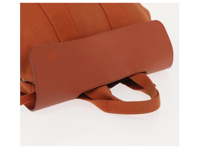Hermès HERMES Valparaiso PM Tote Bag Canvas Leder Orange Silber Auth bs30510 - Ansicht 6
