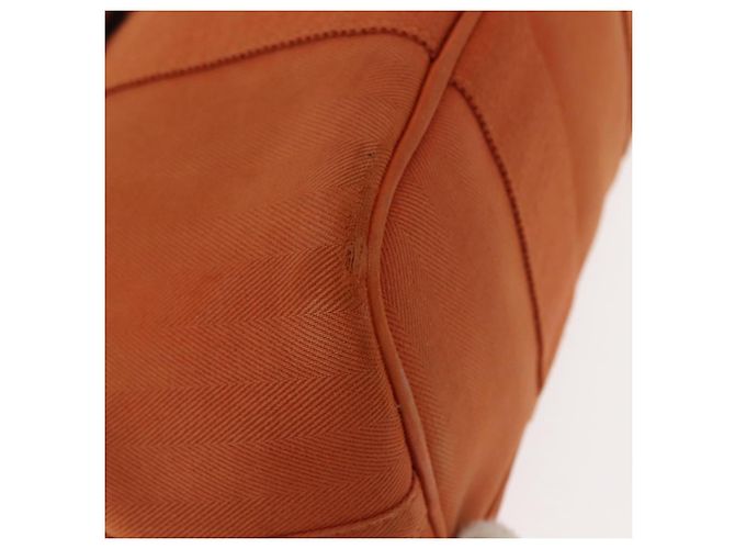 Hermès HERMES Valparaiso PM Tote Bag Canvas Leder Orange Silber Auth bs30510 - Ansicht 9