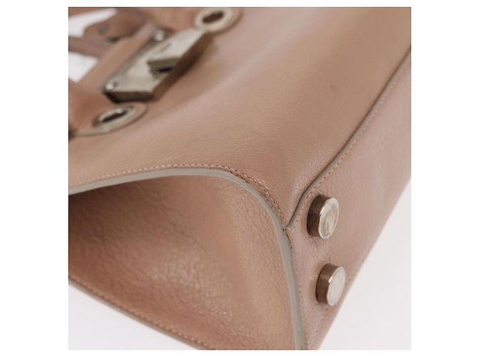 Borsa a mano in pelle Jimmy Choo 2 in 1 Rosa Argento Auth bs30826 - vista 11