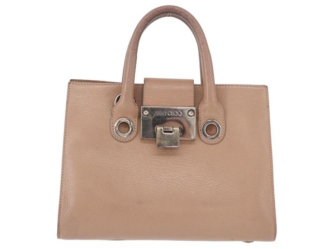 Borsa a mano in pelle Jimmy Choo 2 in 1 Rosa Argento Auth bs30826 - vista 13