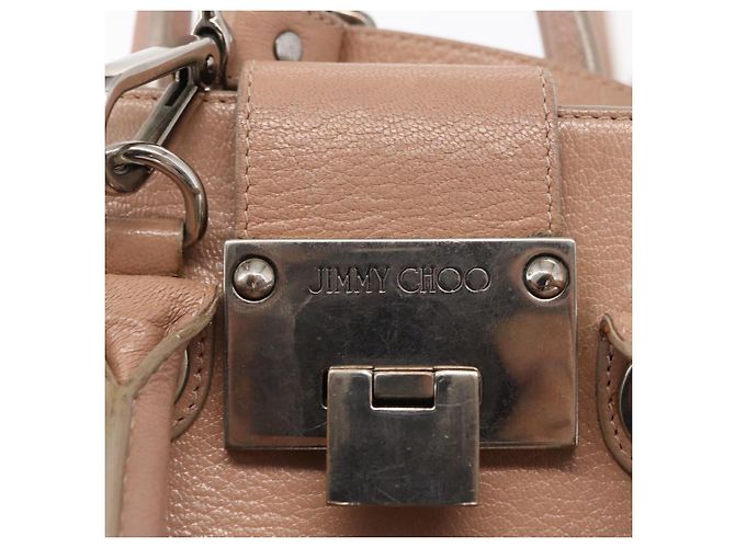 Borsa a mano in pelle Jimmy Choo 2 in 1 Rosa Argento Auth bs30826 - vista 18