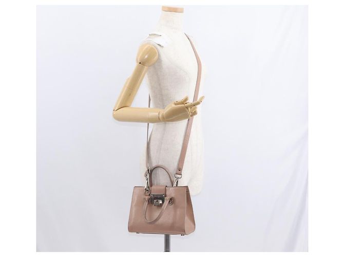 Borsa a mano in pelle Jimmy Choo 2 in 1 Rosa Argento Auth bs30826 - vista 23