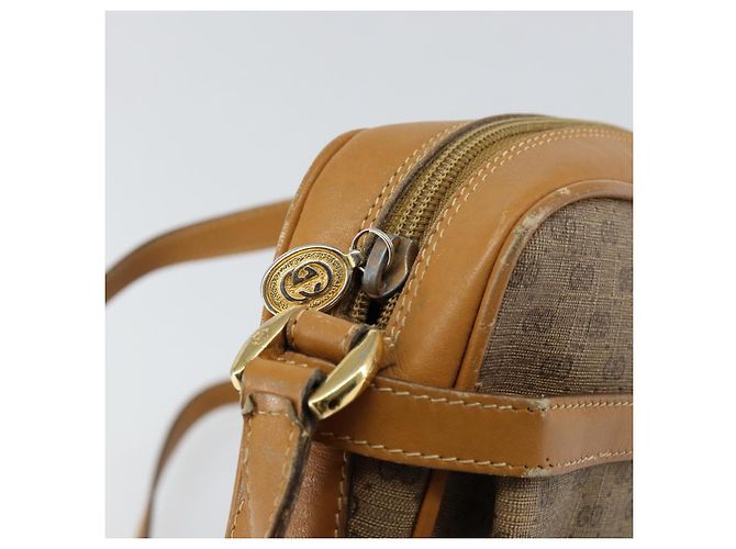 Gucci Borsa a Spalla Micro GG Supreme PVC Oro Beige 007 084 0092 Auth ep11900 D'oro - vista 10