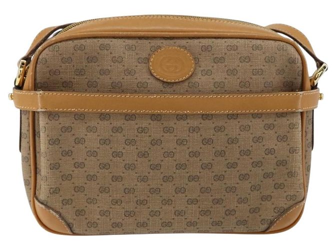 Gucci Borsa a Spalla Micro GG Supreme PVC Oro Beige 007 084 0092 Auth ep11900 D'oro - vista 13