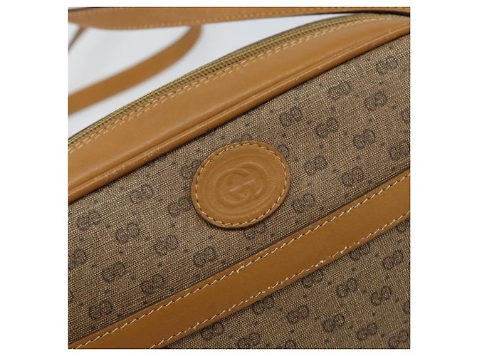 Gucci Borsa a Spalla Micro GG Supreme PVC Oro Beige 007 084 0092 Auth ep11900 D'oro - vista 17
