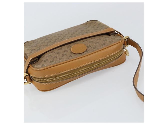 Gucci Borsa a Spalla Micro GG Supreme PVC Oro Beige 007 084 0092 Auth ep11900 D'oro - vista 6