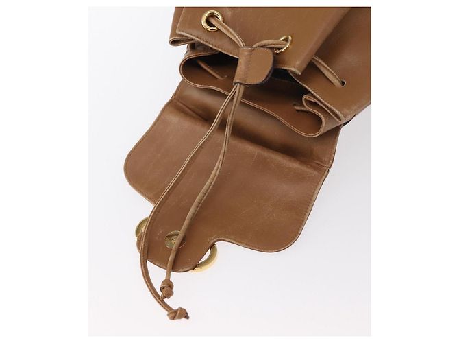 Zaino in pelle beige oro Auth 152109 di Salvatore Ferragamo - vista 10