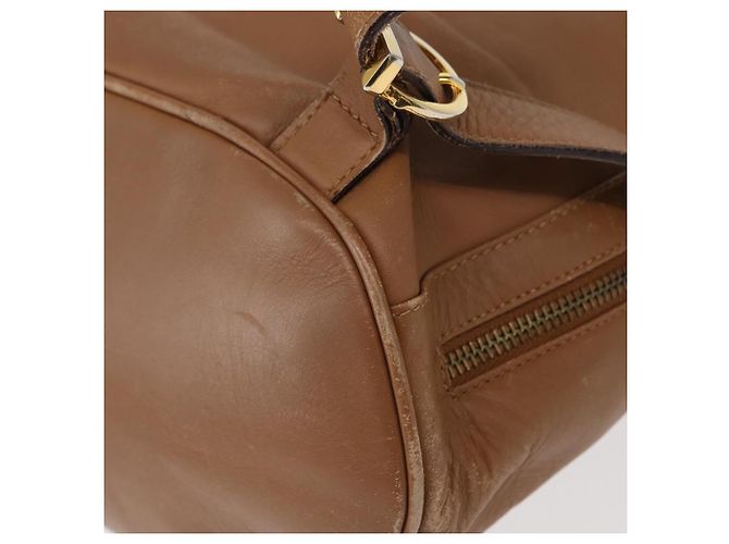 Zaino in pelle beige oro Auth 152109 di Salvatore Ferragamo - vista 19