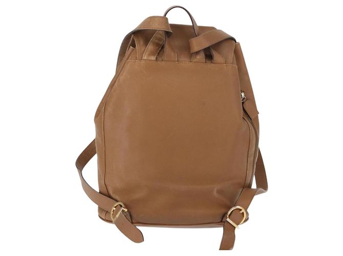 Zaino in pelle beige oro Auth 152109 di Salvatore Ferragamo - vista 2
