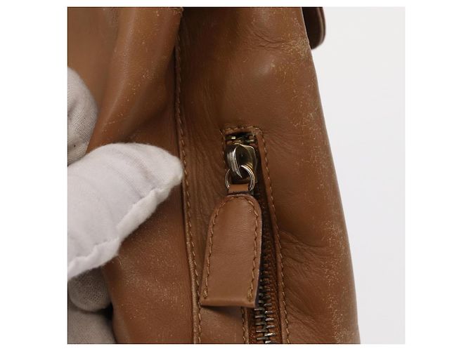 Zaino in pelle beige oro Auth 152109 di Salvatore Ferragamo - vista 20