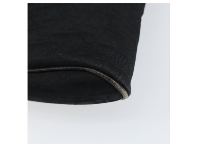 Borsa Clutch in Tela Trotter Christian Dior Nera Oro Auth bs30788 - vista 14