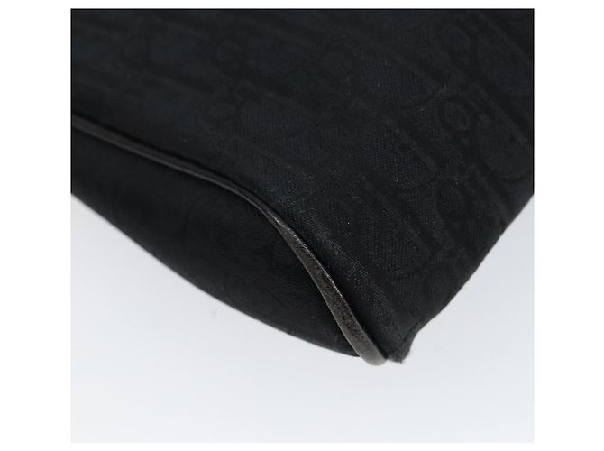 Borsa Clutch in Tela Trotter Christian Dior Nera Oro Auth bs30788 - vista 16