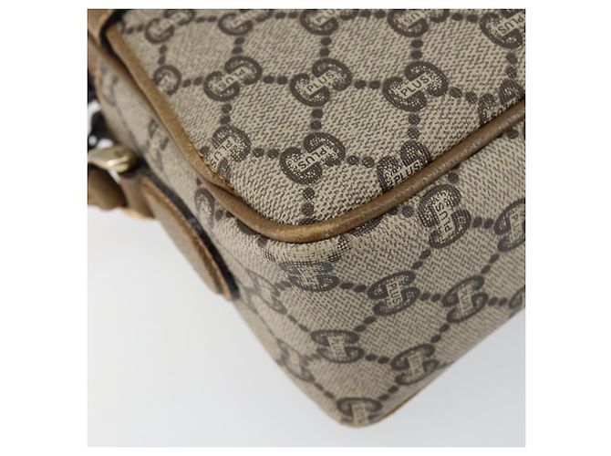 Bolsa de Ombro GUCCI GG Plus Supreme PVC Bege Ouro Auth ep11930 Dourado - vista 14