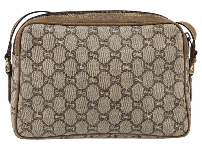 Bolsa de Ombro GUCCI GG Plus Supreme PVC Bege Ouro Auth ep11930 Dourado - vista 2