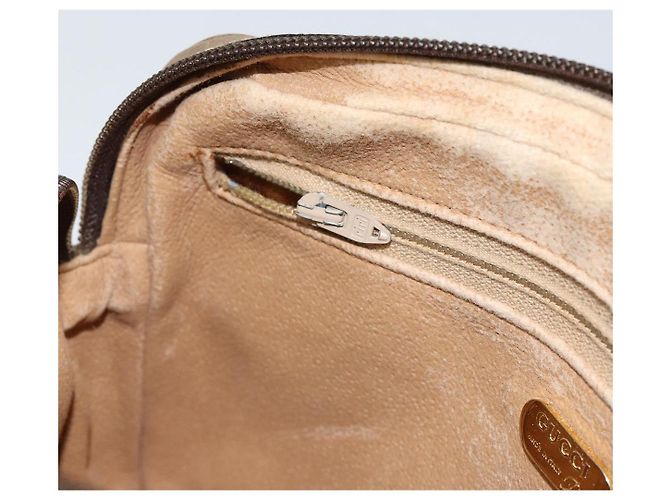 Bolsa de Ombro GUCCI GG Plus Supreme PVC Bege Ouro Auth ep11930 Dourado - vista 22