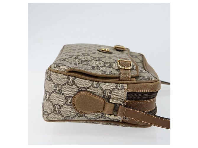 Bolsa de Ombro GUCCI GG Plus Supreme PVC Bege Ouro Auth ep11930 Dourado - vista 3