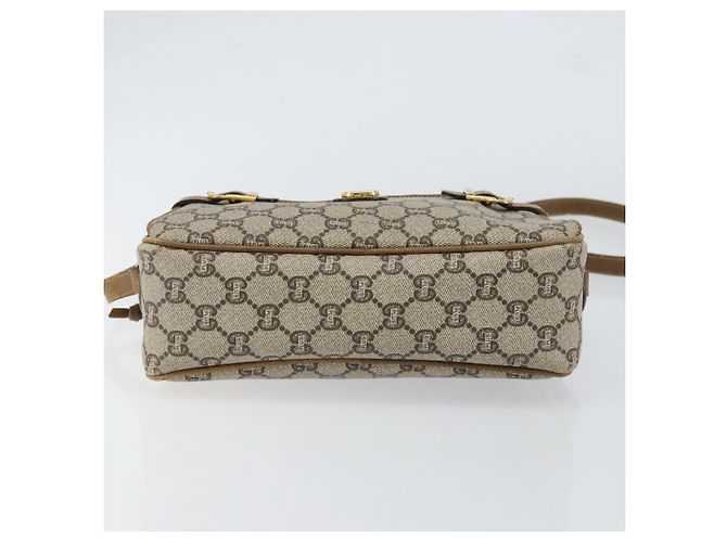 Bolsa de Ombro GUCCI GG Plus Supreme PVC Bege Ouro Auth ep11930 Dourado - vista 5