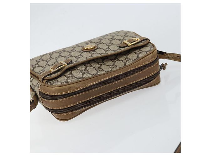 Bolsa de Ombro GUCCI GG Plus Supreme PVC Bege Ouro Auth ep11930 Dourado - vista 6