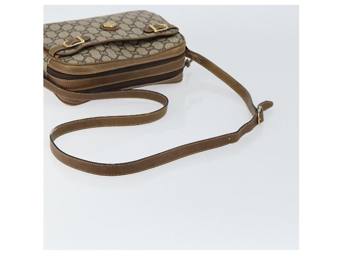 Bolsa de Ombro GUCCI GG Plus Supreme PVC Bege Ouro Auth ep11930 Dourado - vista 7