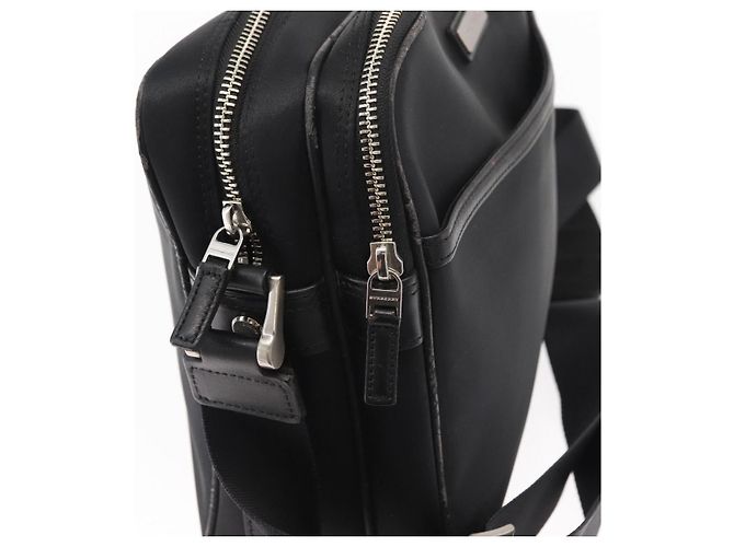 Borsa a Spalla in Nylon Nera e Argento Autentica BURBERRY ka086 Nero - vista 15