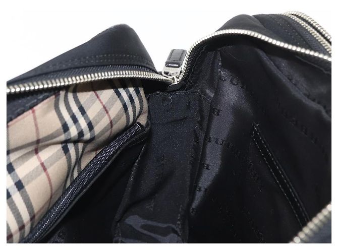 Borsa a Spalla in Nylon Nera e Argento Autentica BURBERRY ka086 Nero - vista 17