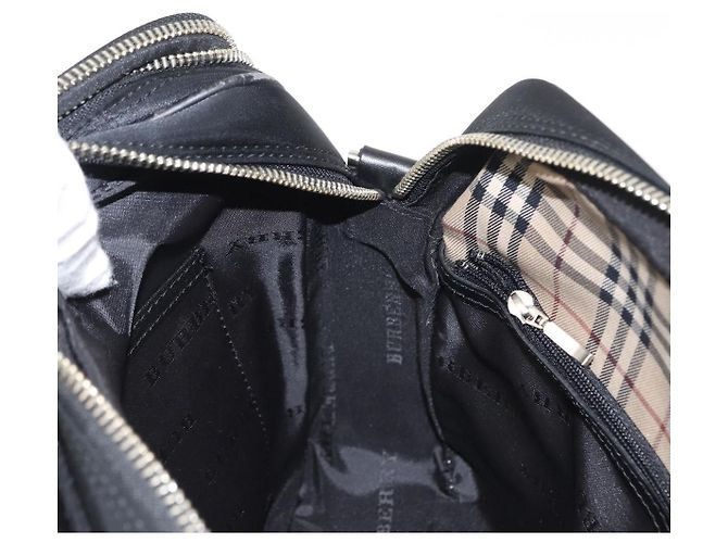 Borsa a Spalla in Nylon Nera e Argento Autentica BURBERRY ka086 Nero - vista 18
