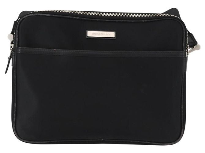 Borsa a Spalla in Nylon Nera e Argento Autentica BURBERRY ka086 Nero - vista 2