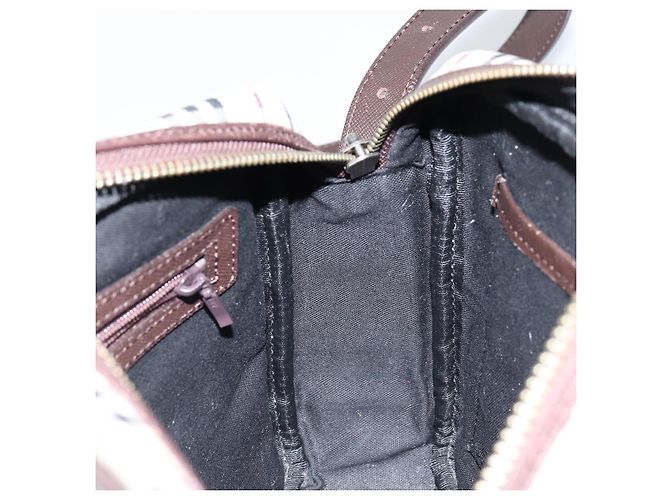 Burberry Borsa a Spalla Nova Check in Tela Beige Argento Autentica ka066 - vista 17