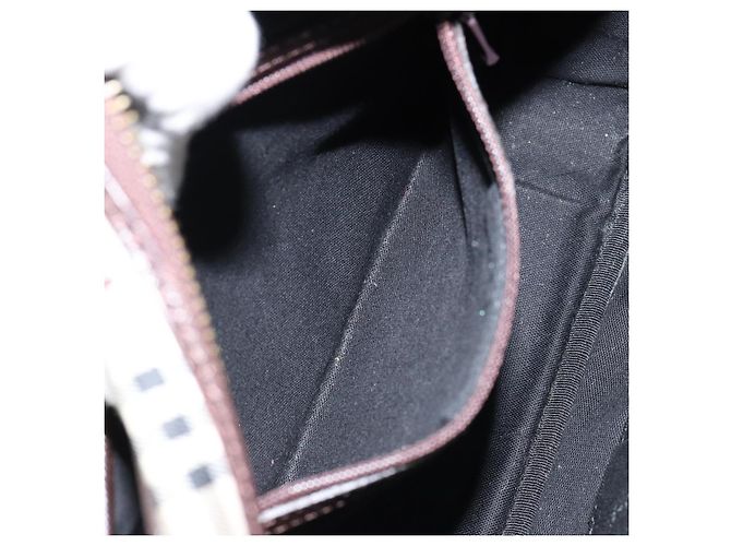 Burberry Borsa a Spalla Nova Check in Tela Beige Argento Autentica ka066 - vista 19