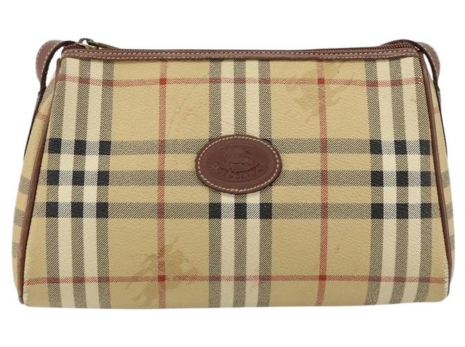 Autre Marque Borsa a Spalla Burberrys Nova Check PVC Beige Oro Auth ka004 D'oro - vista 2