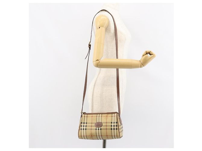 Autre Marque Borsa a Spalla Burberrys Nova Check PVC Beige Oro Auth ka004 D'oro - vista 20