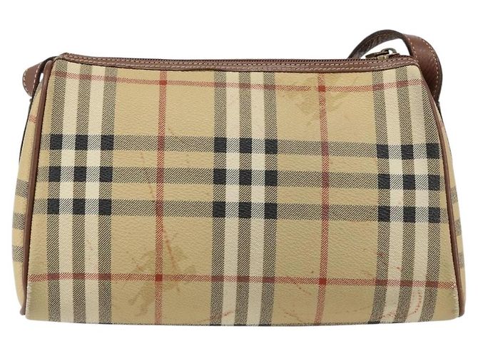 Autre Marque Borsa a Spalla Burberrys Nova Check PVC Beige Oro Auth ka004 D'oro - vista 3