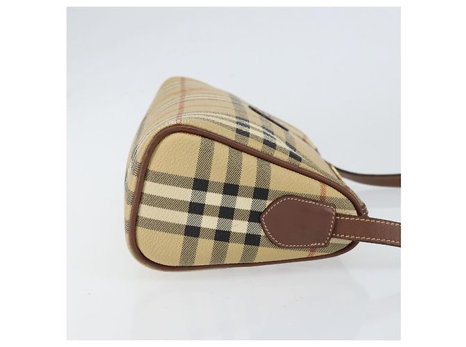 Autre Marque Borsa a Spalla Burberrys Nova Check PVC Beige Oro Auth ka004 D'oro - vista 4