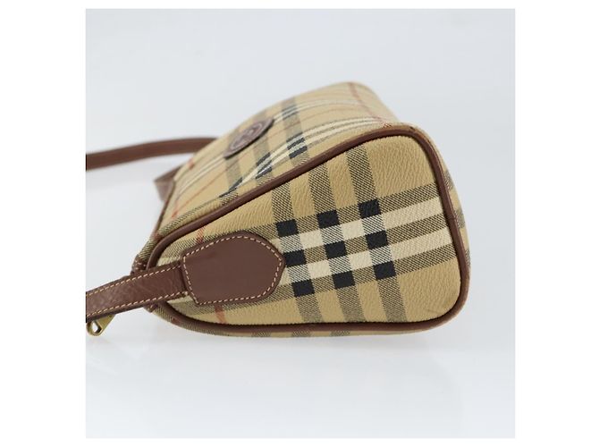 Autre Marque Borsa a Spalla Burberrys Nova Check PVC Beige Oro Auth ka004 D'oro - vista 5