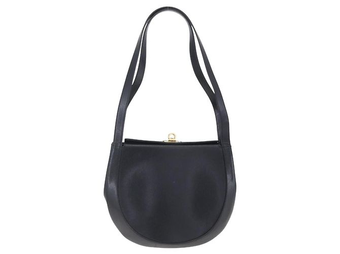 Bolso de Hombro Salvatore Ferragamo de Cuero Negro y Oro Auth bs31188 Dorado - vista 2