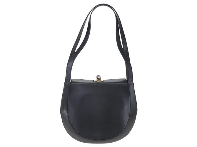Bolso de Hombro Salvatore Ferragamo de Cuero Negro y Oro Auth bs31188 Dorado - vista 3