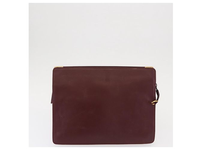 CARTIER Borsa Clutch Must Line in Pelle 2 Pezzi Bordeaux Auth bs31274 Bordò - vista 11