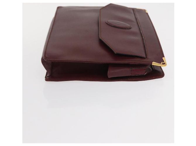 CARTIER Borsa Clutch Must Line in Pelle 2 Pezzi Bordeaux Auth bs31274 Bordò - vista 12