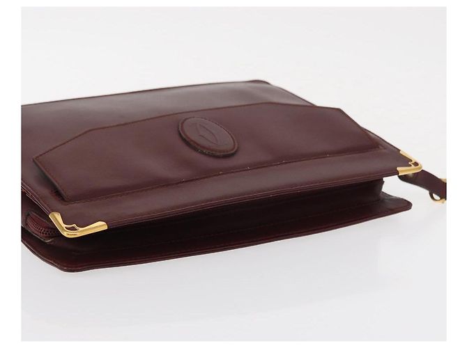 CARTIER Borsa Clutch Must Line in Pelle 2 Pezzi Bordeaux Auth bs31274 Bordò - vista 13