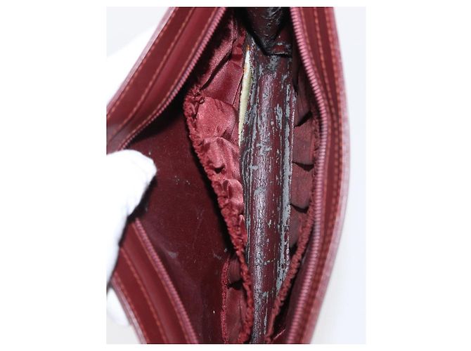 CARTIER Borsa Clutch Must Line in Pelle 2 Pezzi Bordeaux Auth bs31274 Bordò - vista 16