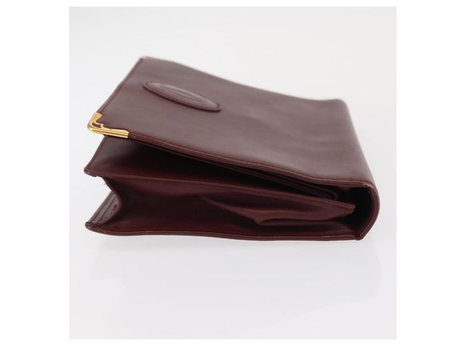 CARTIER Borsa Clutch Must Line in Pelle 2 Pezzi Bordeaux Auth bs31274 Bordò - vista 4