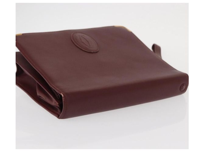 CARTIER Borsa Clutch Must Line in Pelle 2 Pezzi Bordeaux Auth bs31274 Bordò - vista 5